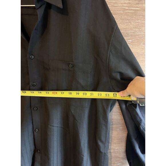 Pierre Cardin Dress Shirt Mens Size L Black Button Up Long Sleeve 16 1/2 Collar - Picture 3 of 8
